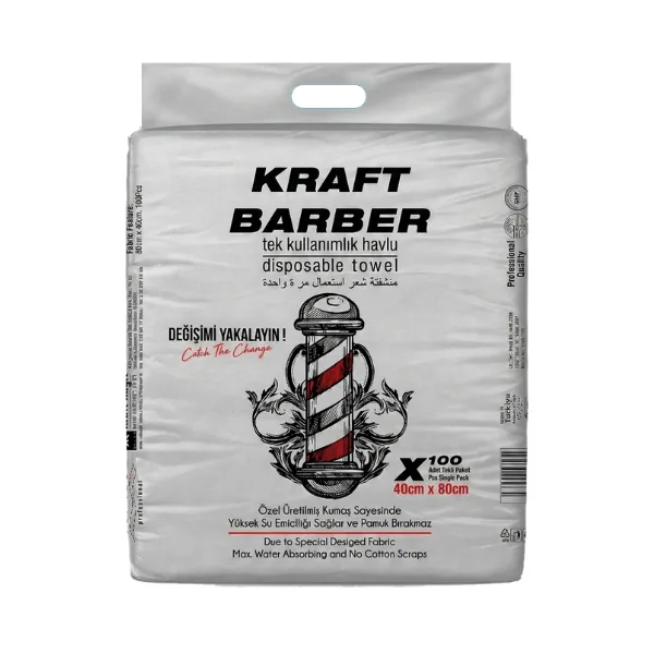 Kraft Barber Tek Kullanımlık Havlu Tekli Paket 100'lü