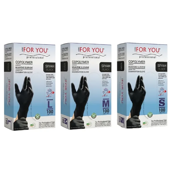 Tek Kullanımlık Copolymer Eldiven 100'lü Siyah