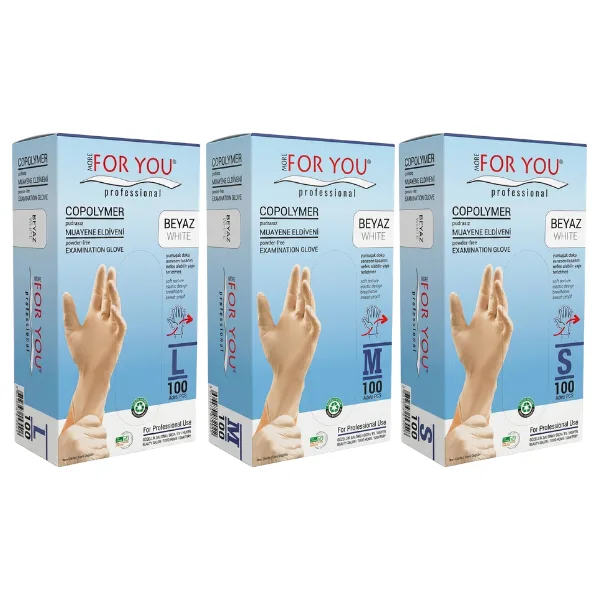 Tek Kullanımlık Copolymer Eldiven 100'lü Beyaz